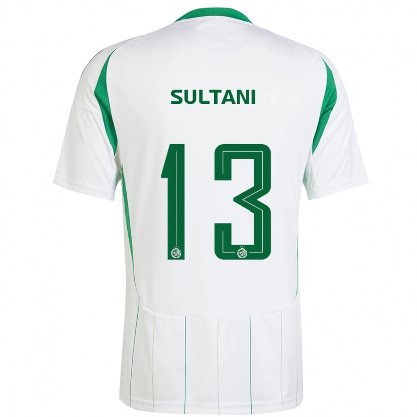 Danxen Enfant Maillot Tomás Sultani #13 Blanc Vert Tenues Extérieur 2024/25 T-Shirt