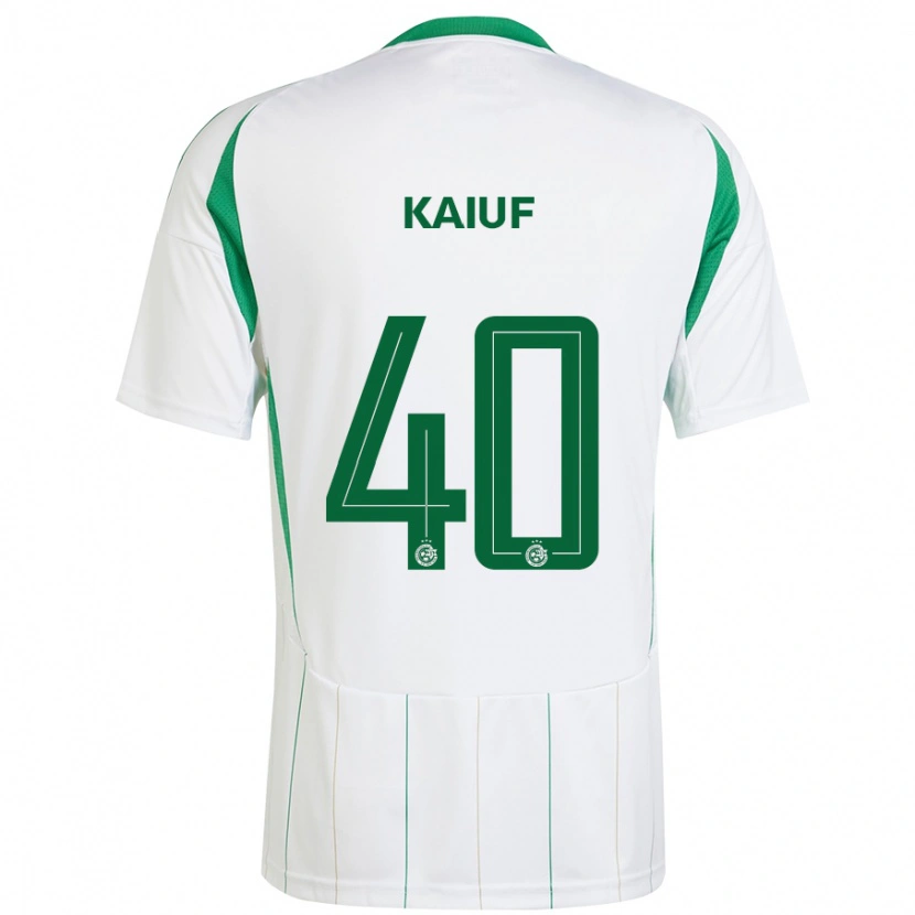 Danxen Enfant Maillot Sharif Kaiuf #40 Blanc Vert Tenues Extérieur 2024/25 T-Shirt