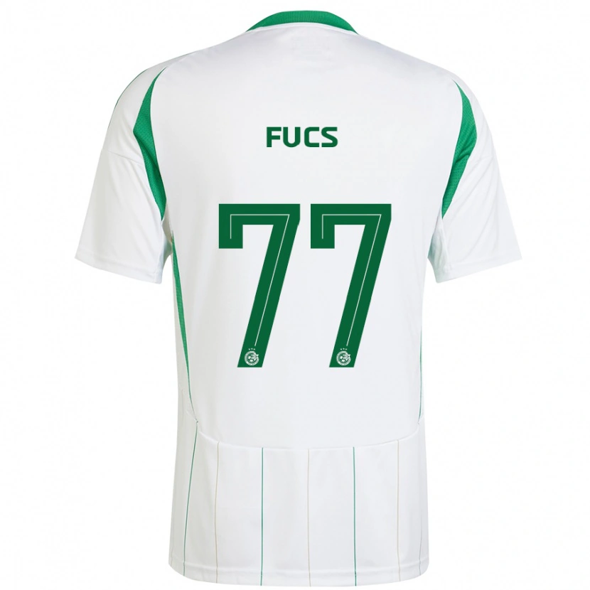 Danxen Enfant Maillot Roee Fucs #77 Blanc Vert Tenues Extérieur 2024/25 T-Shirt