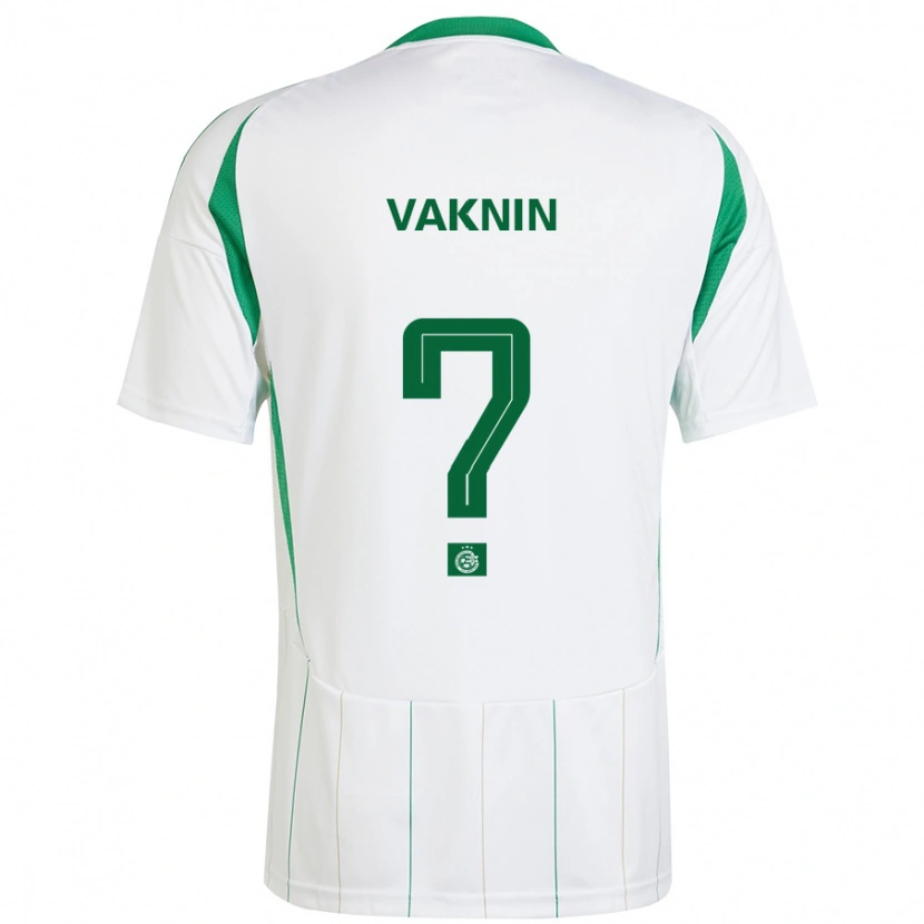 Danxen Enfant Maillot Raz Vaknin #0 Blanc Vert Tenues Extérieur 2024/25 T-Shirt