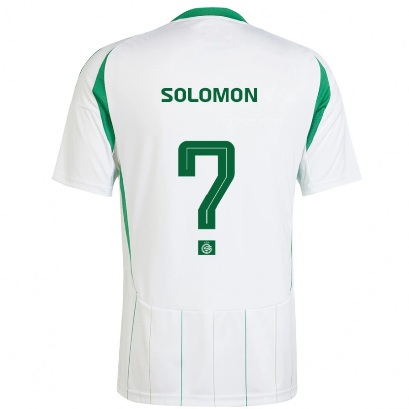 Danxen Enfant Maillot Itay Solomon #0 Blanc Vert Tenues Extérieur 2024/25 T-Shirt