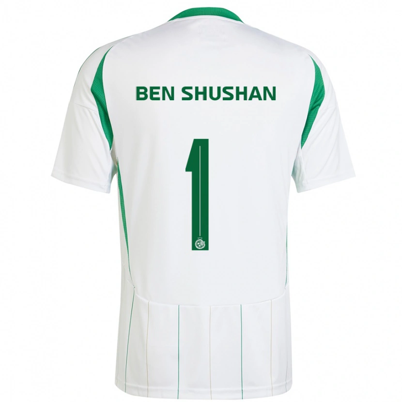 Danxen Enfant Maillot Ori Ben Shushan #1 Blanc Vert Tenues Extérieur 2024/25 T-Shirt