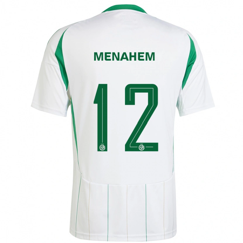 Danxen Enfant Maillot Sun Menahem #12 Blanc Vert Tenues Extérieur 2024/25 T-Shirt