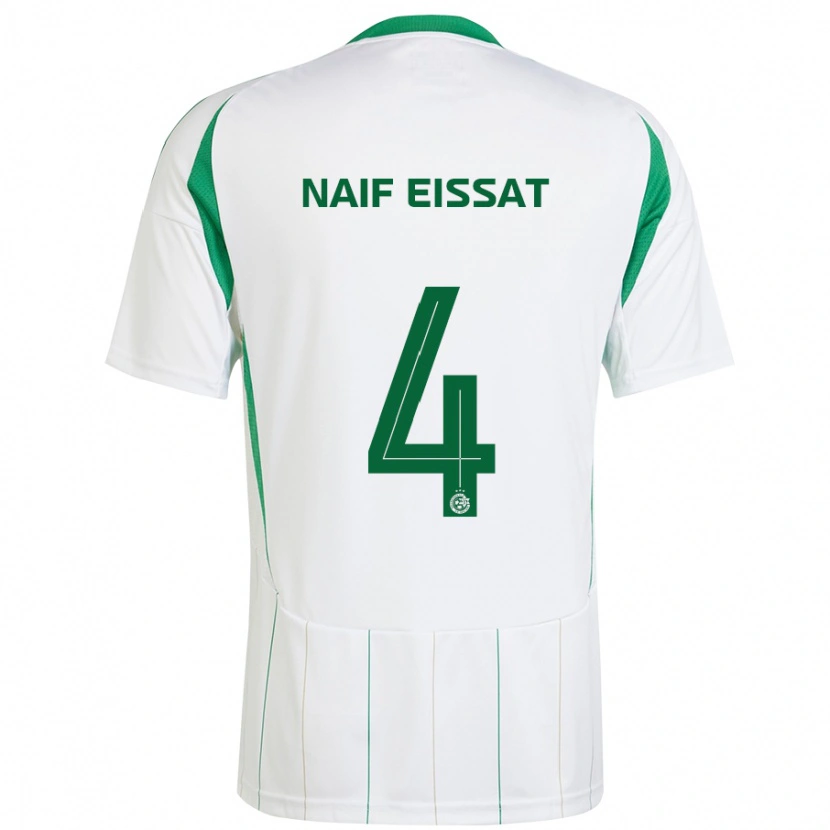 Danxen Enfant Maillot Lisav Naif Eissat #4 Blanc Vert Tenues Extérieur 2024/25 T-Shirt