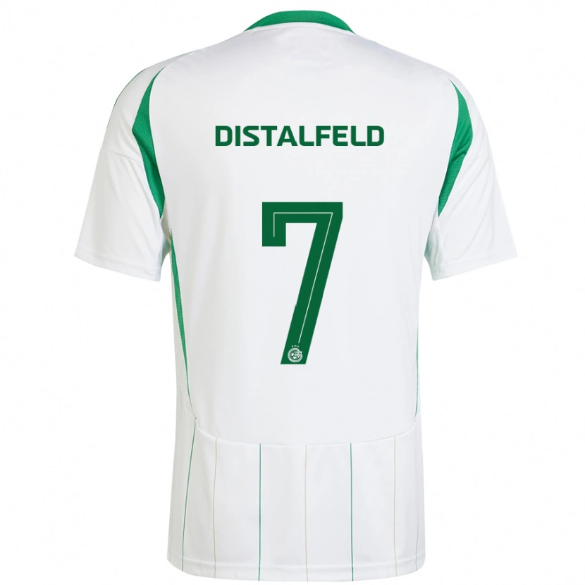 Danxen Enfant Maillot Yanai Distalfeld #7 Blanc Vert Tenues Extérieur 2024/25 T-Shirt