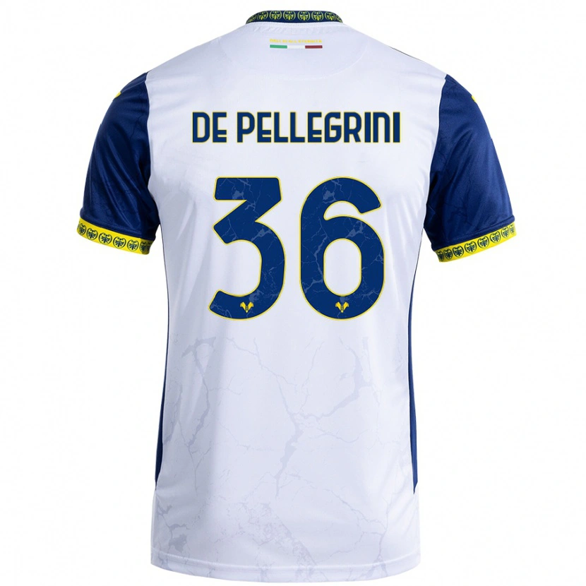 Danxen Enfant Maillot Erika De Pellegrini #36 Blanc Bleu Tenues Extérieur 2024/25 T-Shirt