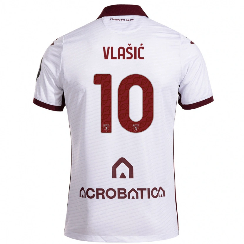 Danxen Enfant Maillot Nikola Vlašić #10 Blanc Marron Tenues Extérieur 2024/25 T-Shirt