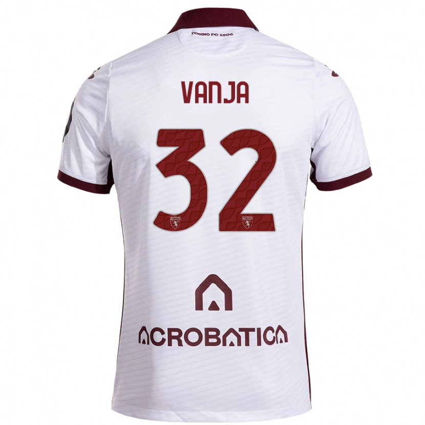 Danxen Enfant Maillot Vanja Milinković-Savić #32 Blanc Marron Tenues Extérieur 2024/25 T-Shirt