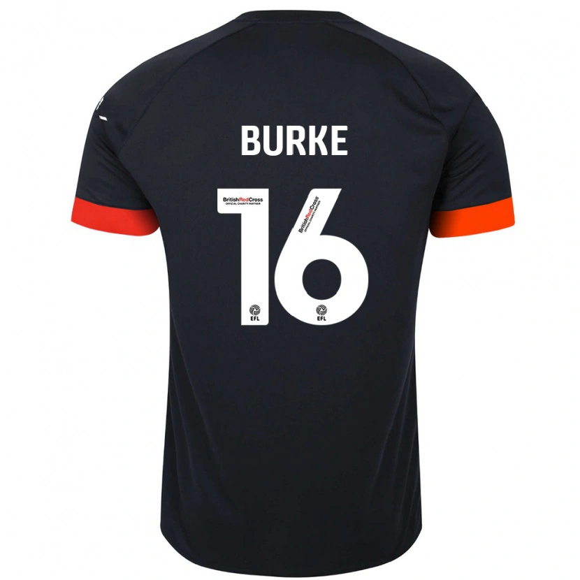 Danxen Enfant Maillot Reece Burke #16 Noir Orange Tenues Extérieur 2024/25 T-Shirt