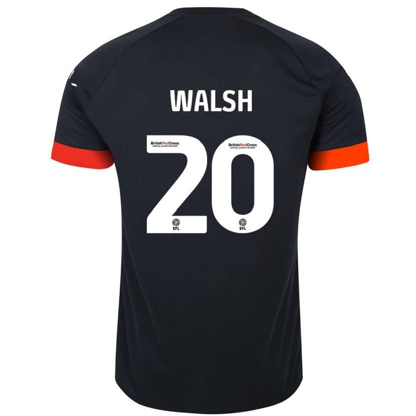 Danxen Enfant Maillot Liam Walsh #20 Noir Orange Tenues Extérieur 2024/25 T-Shirt