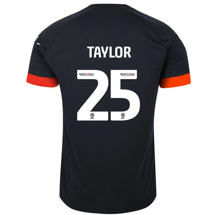 Danxen Enfant Maillot Joe Taylor #25 Noir Orange Tenues Extérieur 2024/25 T-Shirt