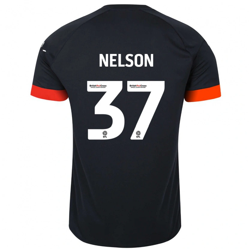 Danxen Enfant Maillot Zack Nelson #37 Noir Orange Tenues Extérieur 2024/25 T-Shirt