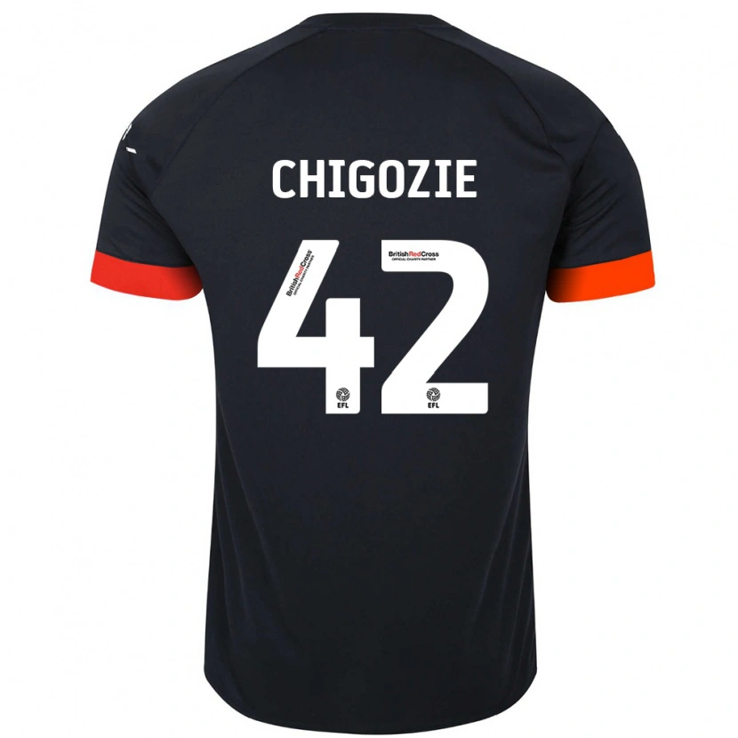 Danxen Enfant Maillot Christian Chigozie #42 Noir Orange Tenues Extérieur 2024/25 T-Shirt