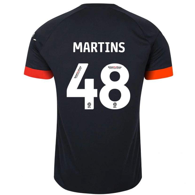 Danxen Enfant Maillot Dominic Dos Santos Martins #48 Noir Orange Tenues Extérieur 2024/25 T-Shirt