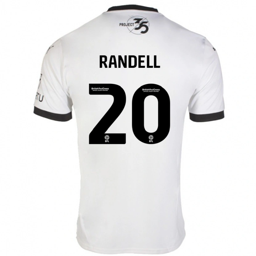 Danxen Enfant Maillot Adam Randell #20 Blanc Noir Tenues Extérieur 2024/25 T-Shirt