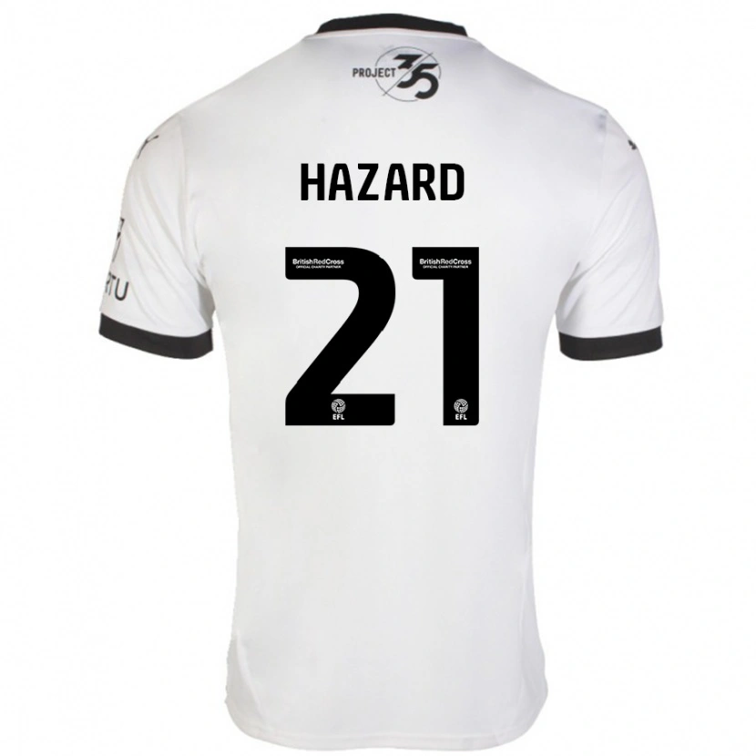 Danxen Enfant Maillot Conor Hazard #21 Blanc Noir Tenues Extérieur 2024/25 T-Shirt