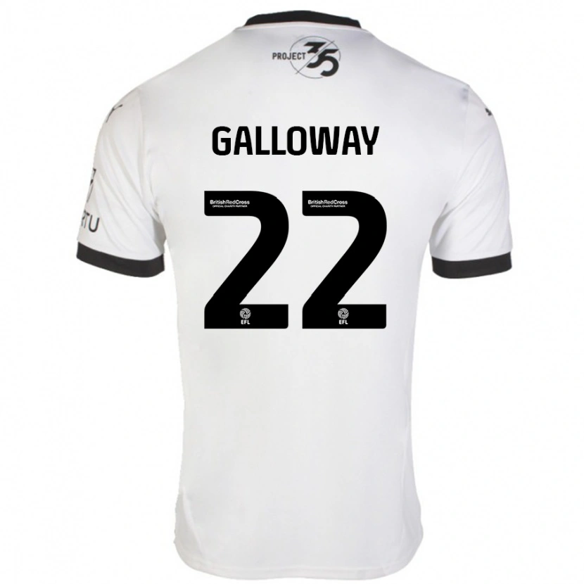 Danxen Enfant Maillot Brendan Galloway #22 Blanc Noir Tenues Extérieur 2024/25 T-Shirt