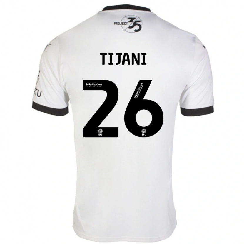 Danxen Enfant Maillot Muhamed Tijani #26 Blanc Noir Tenues Extérieur 2024/25 T-Shirt