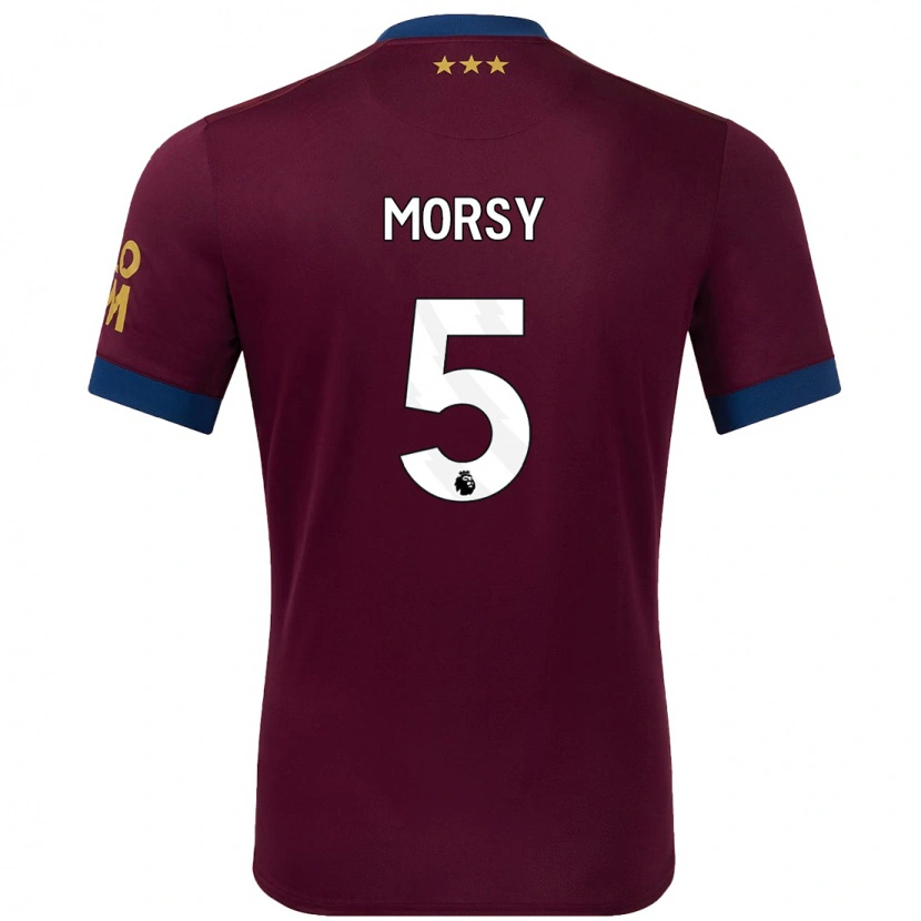 Danxen Enfant Maillot Sam Morsy #5 Marron Tenues Extérieur 2024/25 T-Shirt