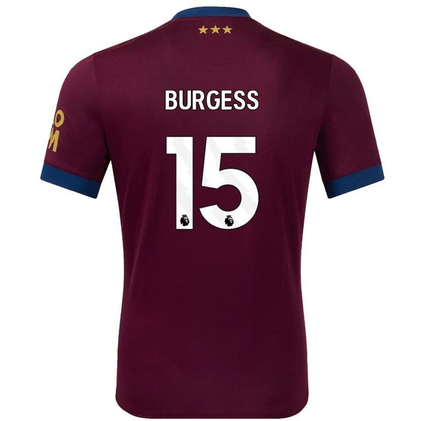 Danxen Enfant Maillot Cameron Burgess #15 Marron Tenues Extérieur 2024/25 T-Shirt