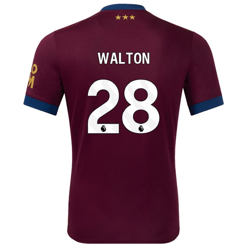 Danxen Enfant Maillot Christian Walton #28 Marron Tenues Extérieur 2024/25 T-Shirt