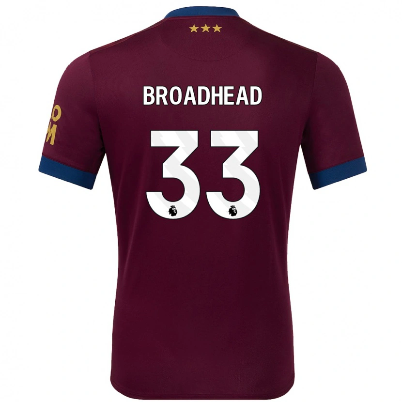 Danxen Enfant Maillot Nathan Broadhead #33 Marron Tenues Extérieur 2024/25 T-Shirt