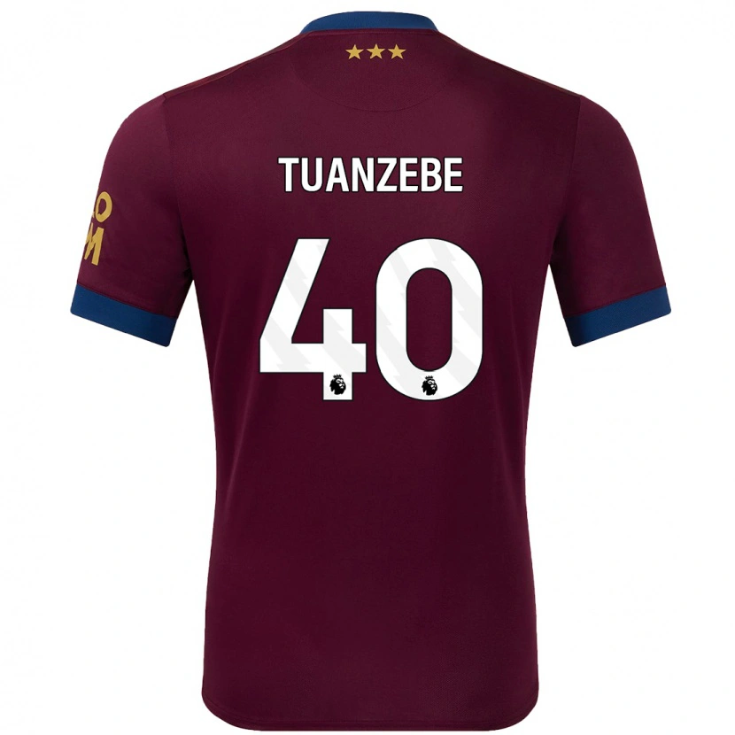 Danxen Enfant Maillot Axel Tuanzebe #40 Marron Tenues Extérieur 2024/25 T-Shirt