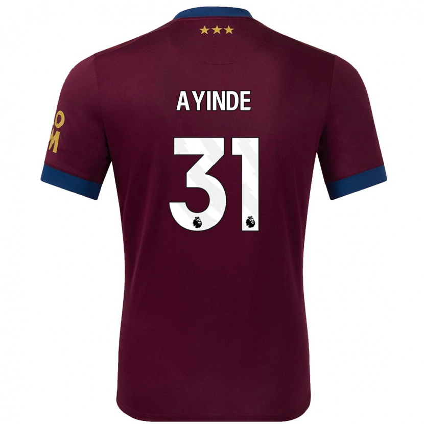 Danxen Enfant Maillot Leon Ayinde #31 Marron Tenues Extérieur 2024/25 T-Shirt