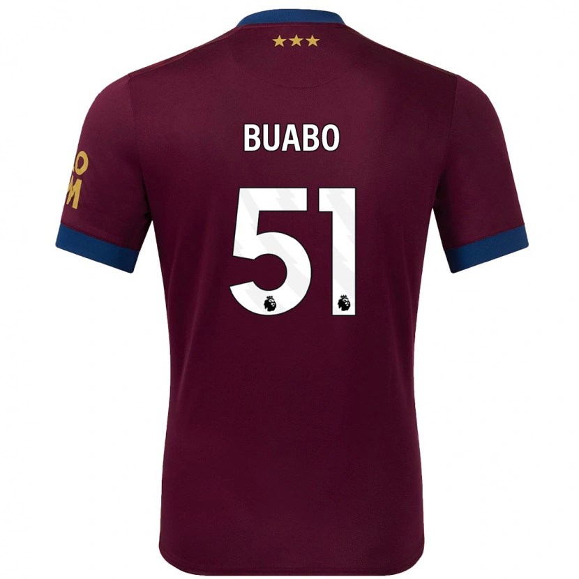 Danxen Enfant Maillot Gerrard Buabo #51 Marron Tenues Extérieur 2024/25 T-Shirt