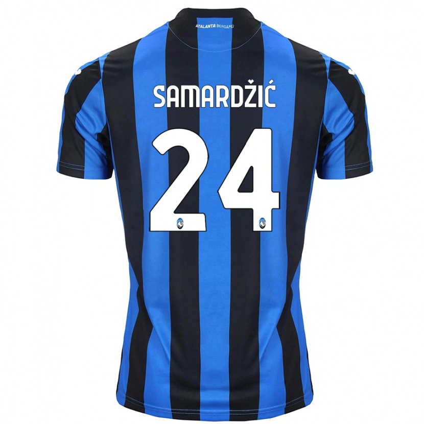 Danxen Homme Maillot Lazar Samardžić #24 Bleu Noir Tenues Domicile 2024/25 T-Shirt