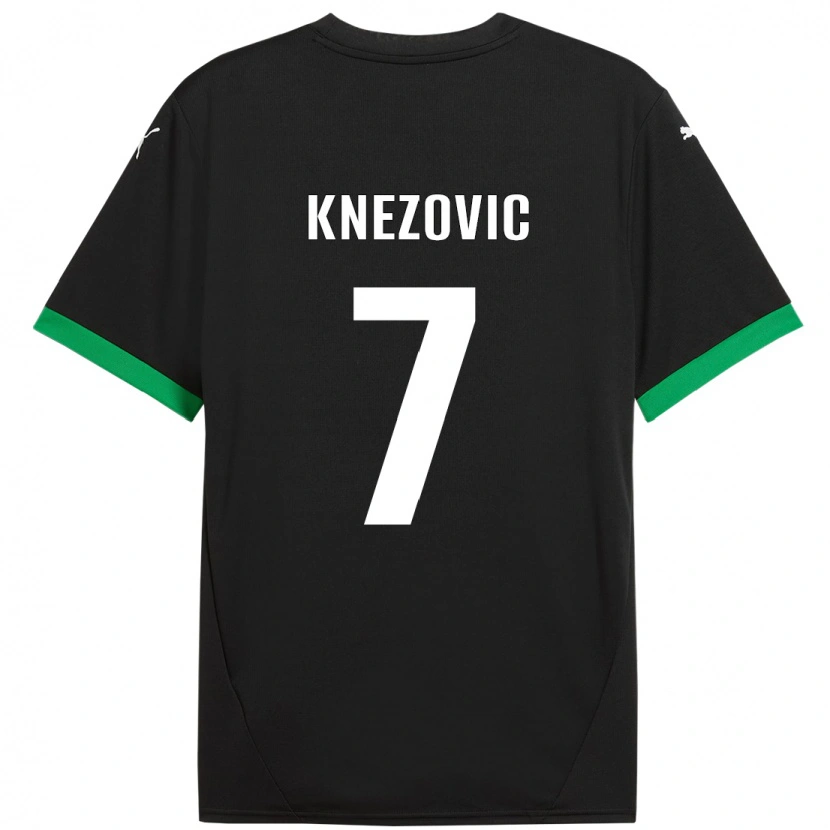 Danxen Homme Maillot Borna Knezovic #7 Noir Vert Foncé Tenues Domicile 2024/25 T-Shirt