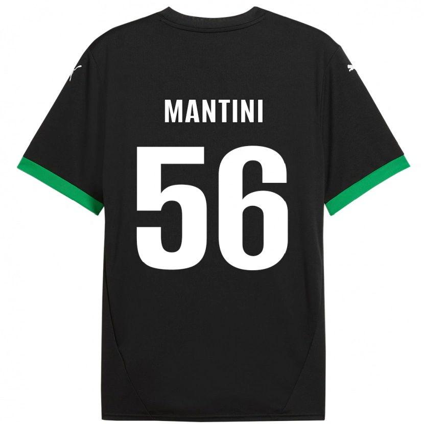 Danxen Homme Maillot Raffaele Mantini #56 Noir Vert Foncé Tenues Domicile 2024/25 T-Shirt