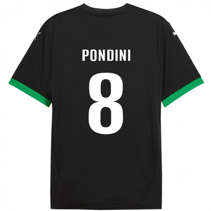 Danxen Homme Maillot Giada Pondini #8 Noir Vert Foncé Tenues Domicile 2024/25 T-Shirt