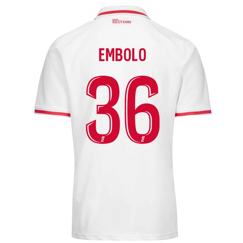 Danxen Homme Maillot Breel Embolo #36 Blanc Rouge Tenues Domicile 2024/25 T-Shirt