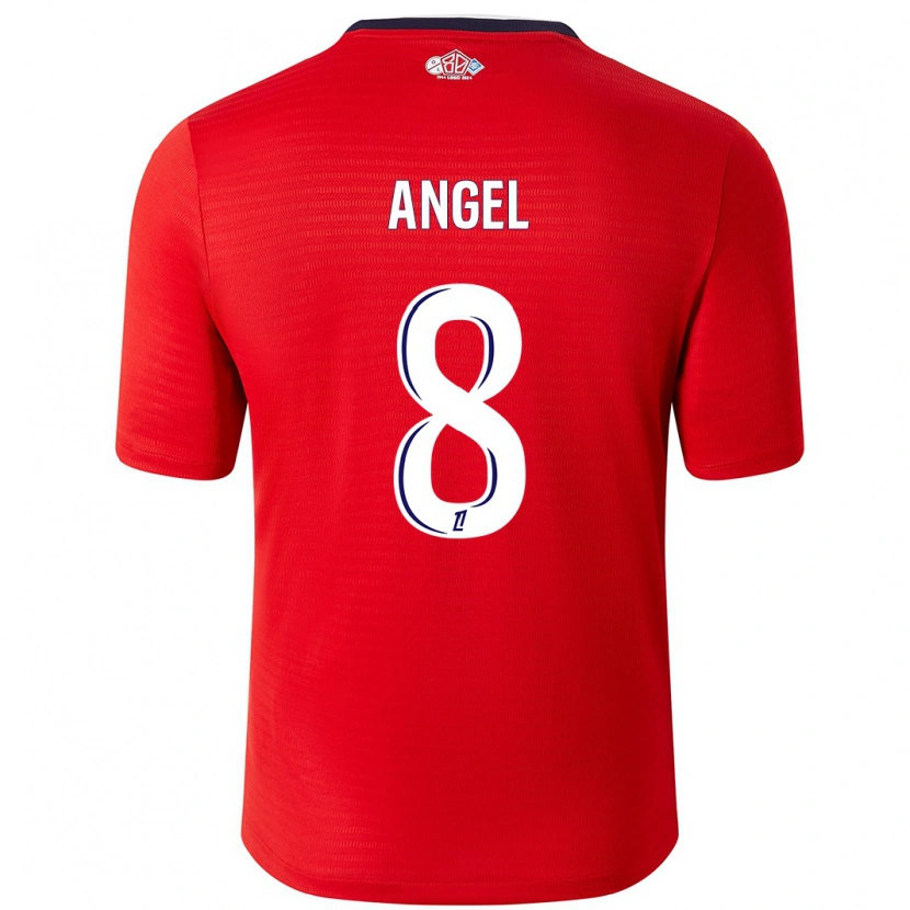 Danxen Homme Maillot Angel Gomes #8 Rouge Blanc Tenues Domicile 2024/25 T-Shirt