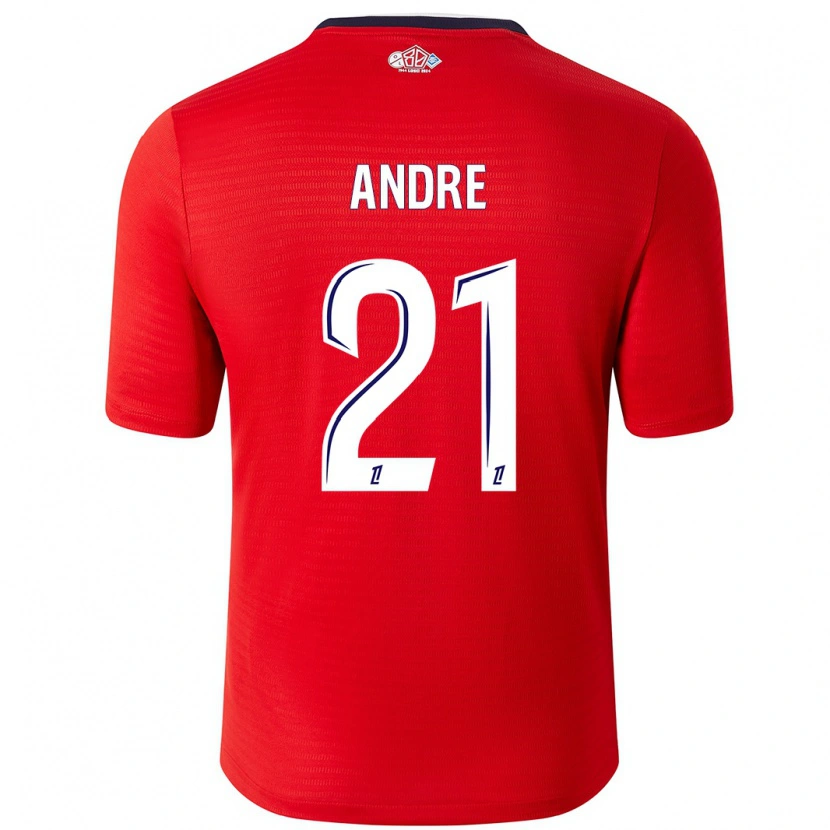 Danxen Homme Maillot Benjamin André #21 Rouge Blanc Tenues Domicile 2024/25 T-Shirt