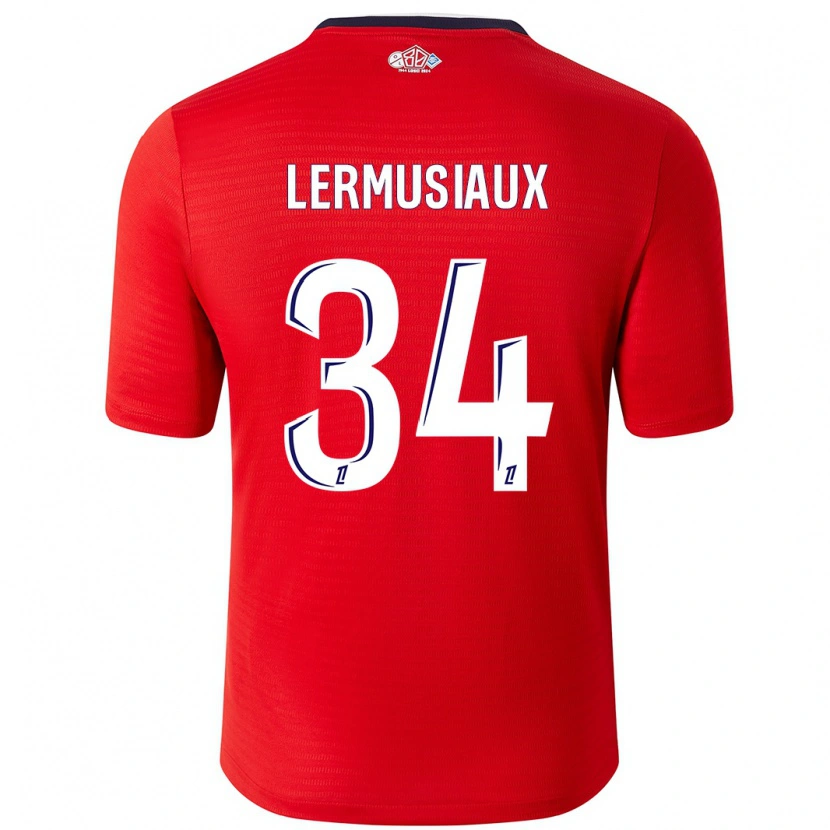 Danxen Homme Maillot Chrystal Lermusiaux #34 Rouge Blanc Tenues Domicile 2024/25 T-Shirt