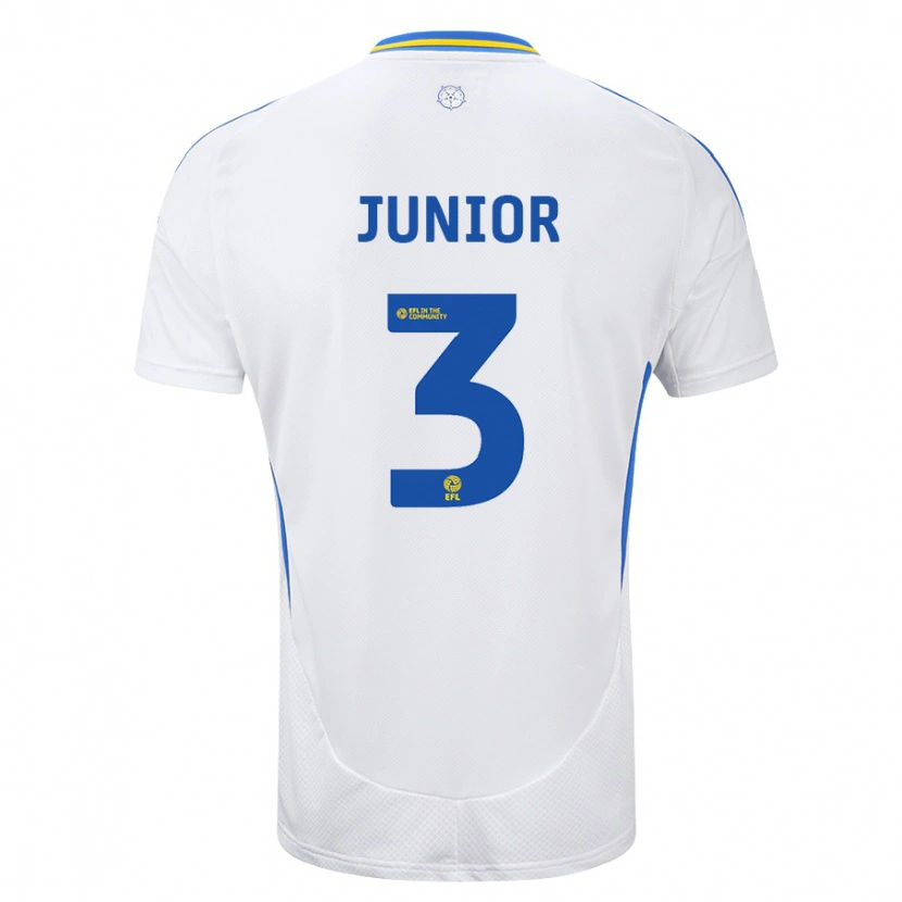 Danxen Homme Maillot Junior Firpo #3 Blanc Bleu Tenues Domicile 2024/25 T-Shirt