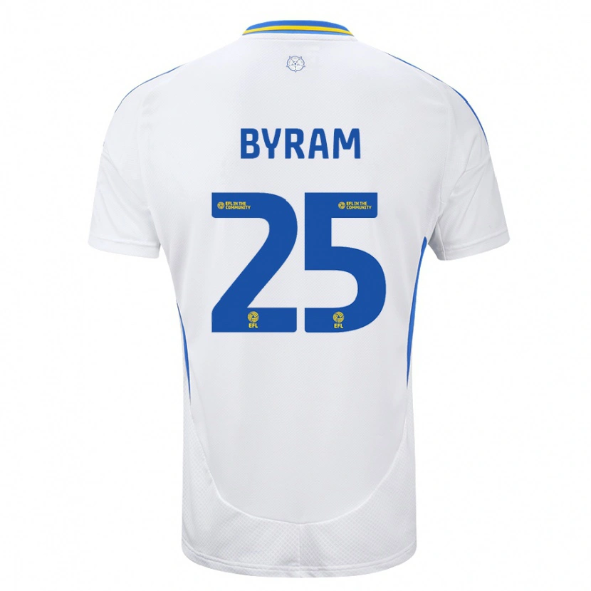 Danxen Homme Maillot Sam Byram #25 Blanc Bleu Tenues Domicile 2024/25 T-Shirt