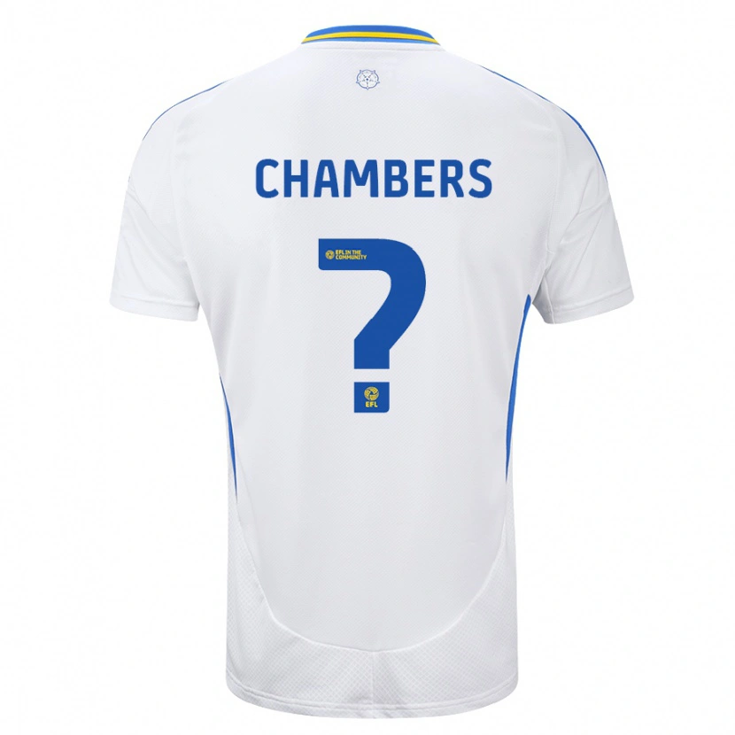 Danxen Homme Maillot Sam Chambers #0 Blanc Bleu Tenues Domicile 2024/25 T-Shirt