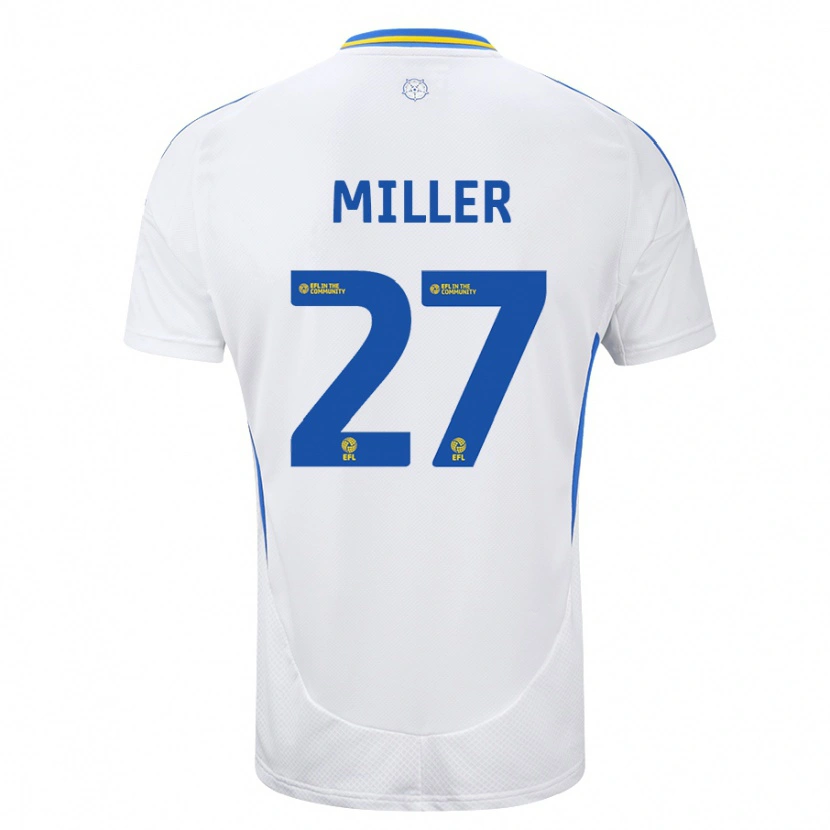 Danxen Homme Maillot Amari Miller #27 Blanc Bleu Tenues Domicile 2024/25 T-Shirt