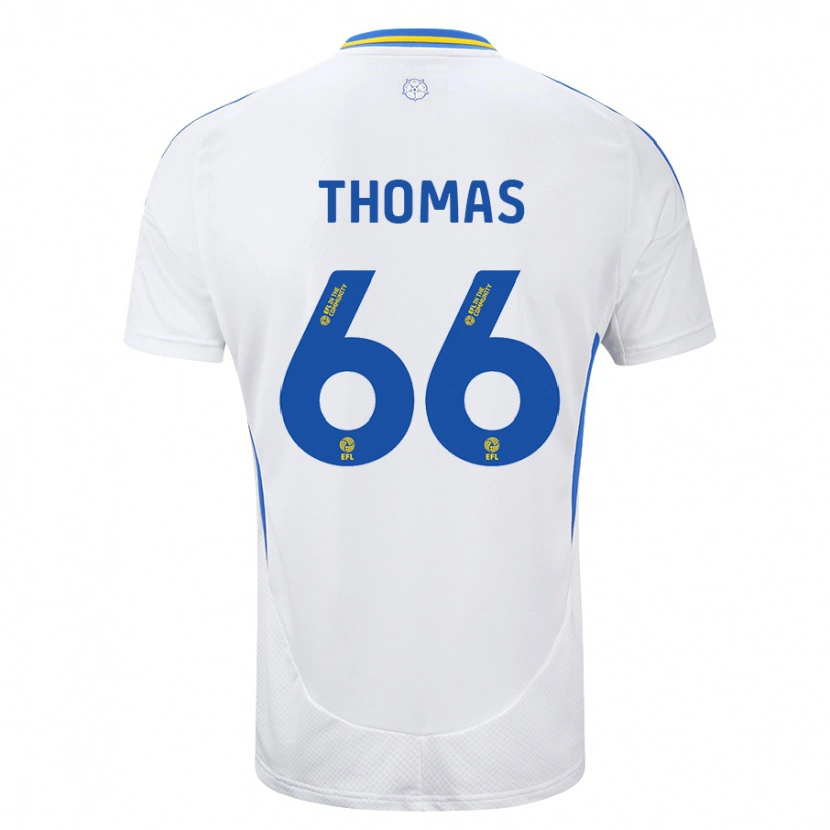 Danxen Homme Maillot Luca Thomas #66 Blanc Bleu Tenues Domicile 2024/25 T-Shirt