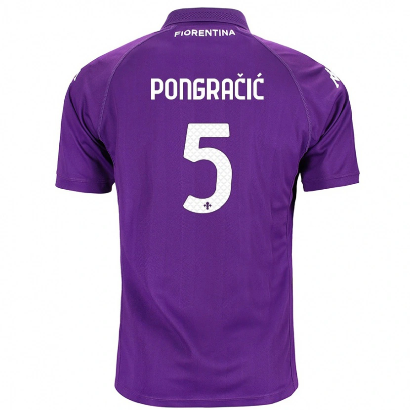 Danxen Homme Maillot Marin Pongračić #5 Violet Tenues Domicile 2024/25 T-Shirt