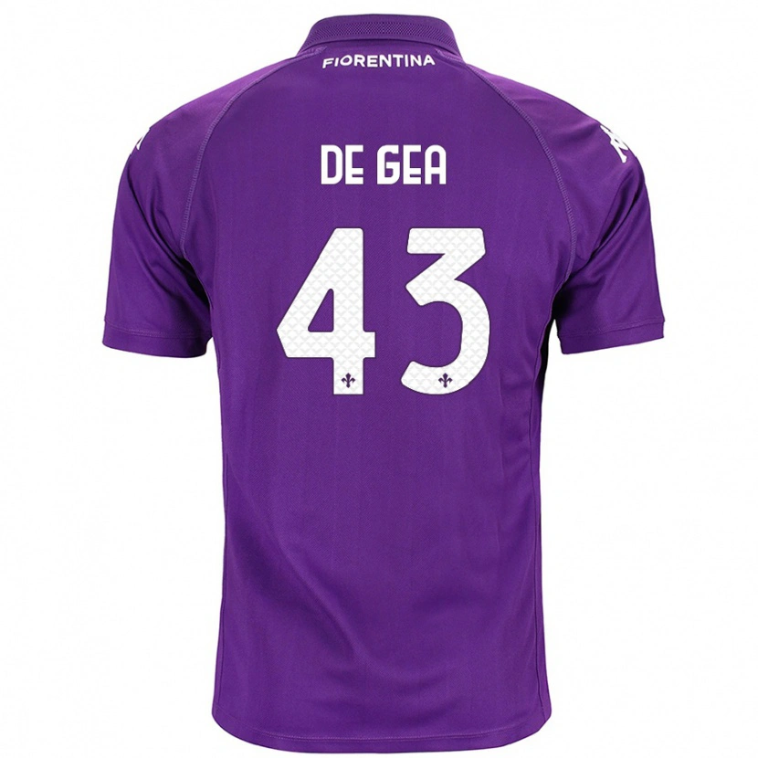 Danxen Homme Maillot David De Gea #43 Violet Tenues Domicile 2024/25 T-Shirt