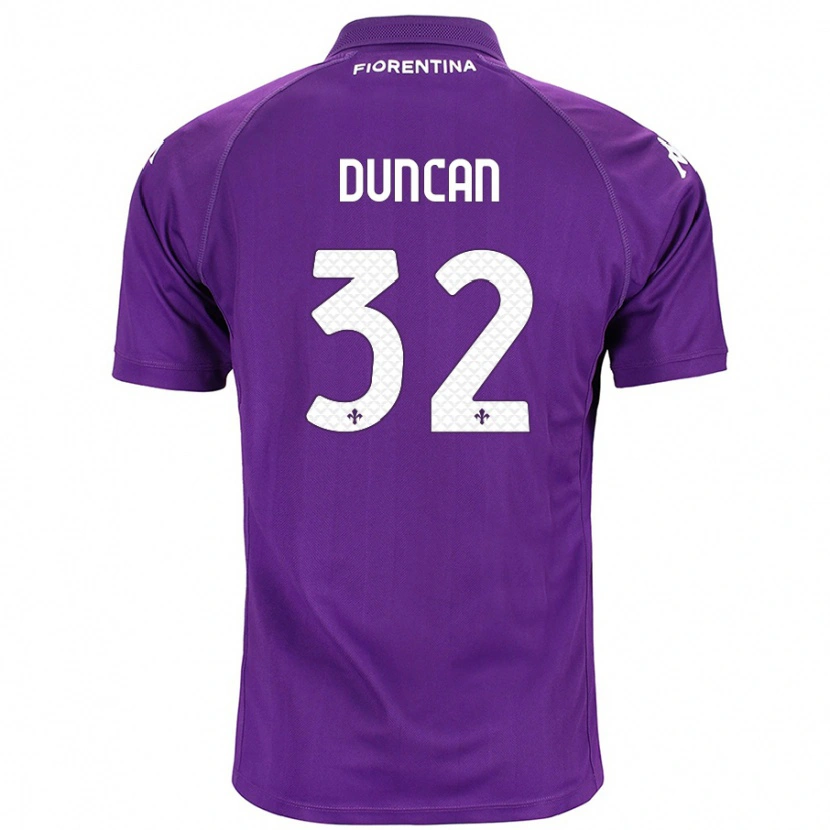 Danxen Homme Maillot Alfred Duncan #32 Violet Tenues Domicile 2024/25 T-Shirt