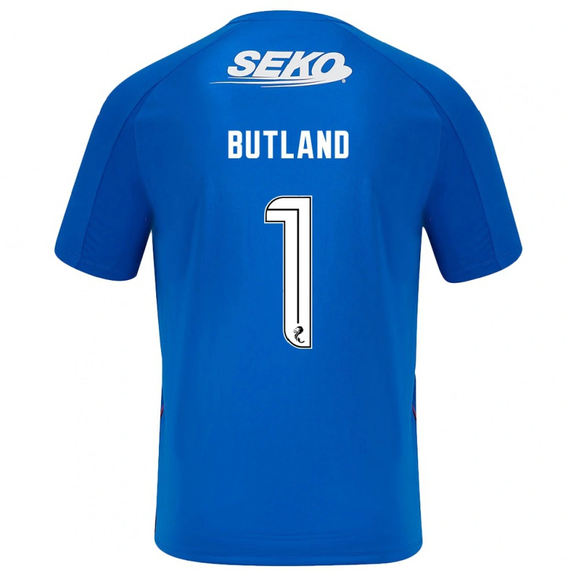 Danxen Homme Maillot Jack Butland #1 Bleu Foncé Tenues Domicile 2024/25 T-Shirt