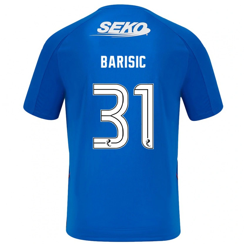 Danxen Homme Maillot Borna Barisic #31 Bleu Foncé Tenues Domicile 2024/25 T-Shirt