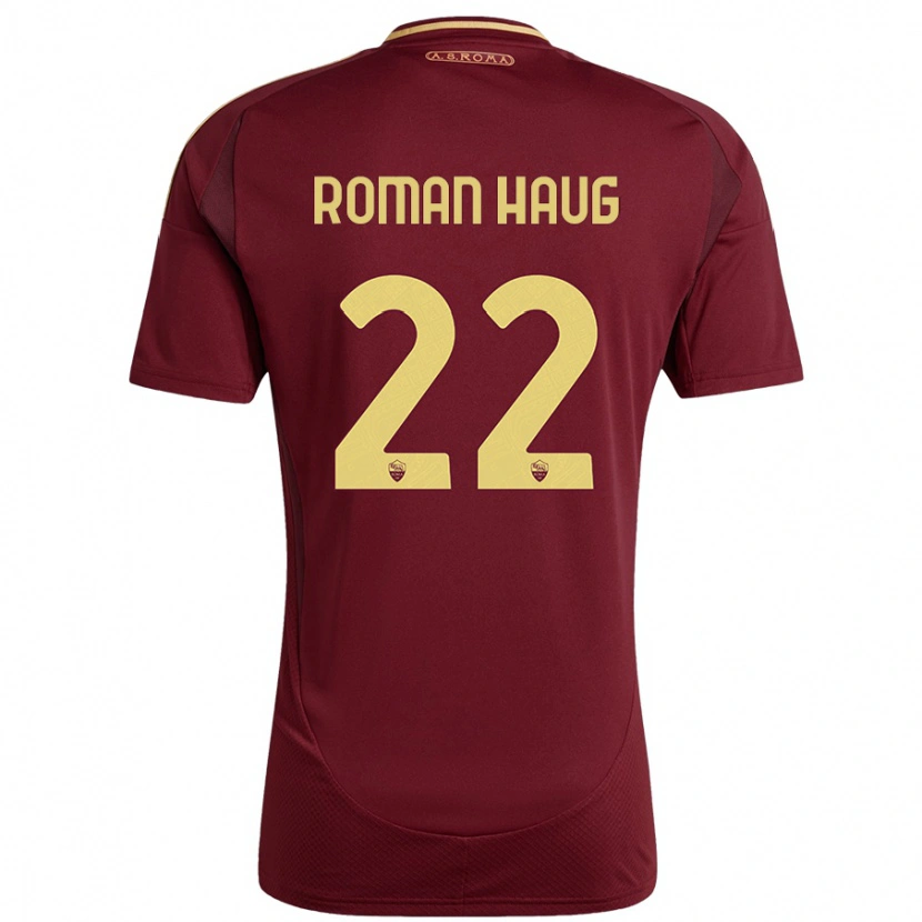 Danxen Homme Maillot Sophie Roman Haug #22 Rouge Brun Or Tenues Domicile 2024/25 T-Shirt