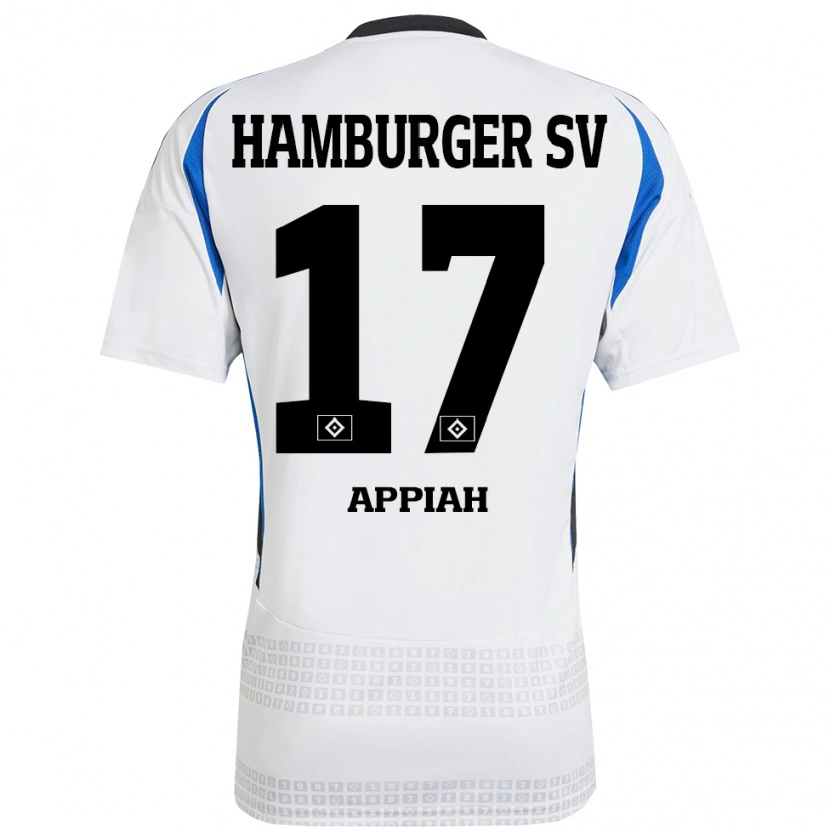 Danxen Homme Maillot Emmanuel Appiah #17 Blanc Bleu Tenues Domicile 2024/25 T-Shirt