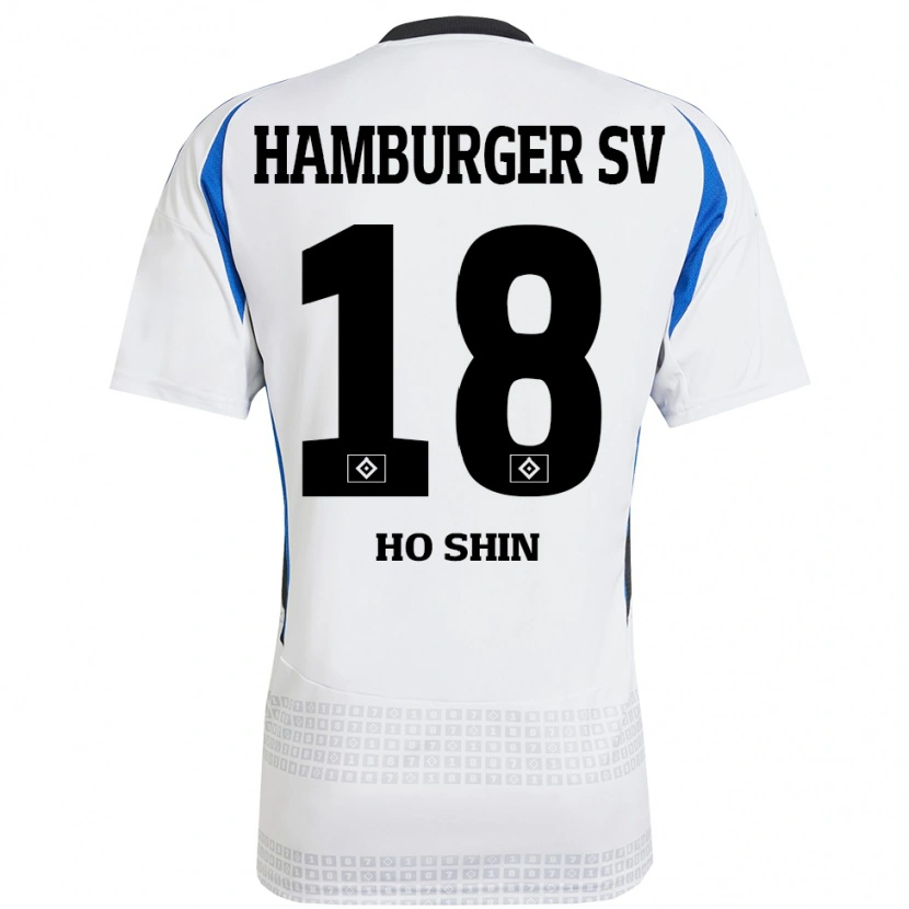 Danxen Homme Maillot Jae Ho Shin #18 Blanc Bleu Tenues Domicile 2024/25 T-Shirt